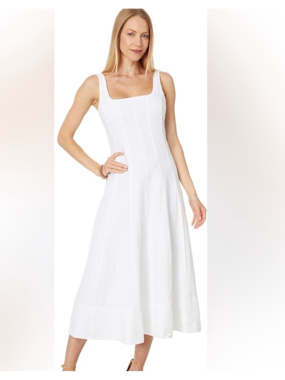 SALE ! Lilly Pulitzer 🔥☀️ Calina White Linen Sleeveless Midi Dress